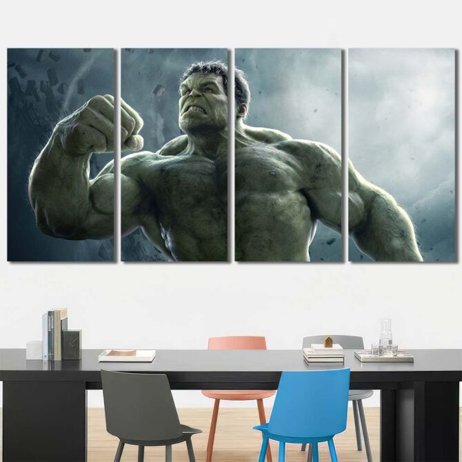 Roaring Hulk Printed Canvas Layout-Four Panels Regular
