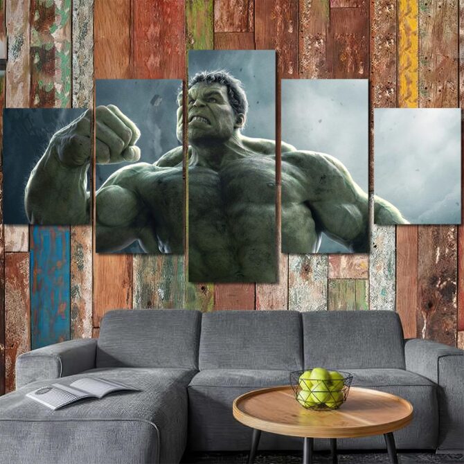 Roaring Hulk Printed Canvas Layout-Five Panels Diamond