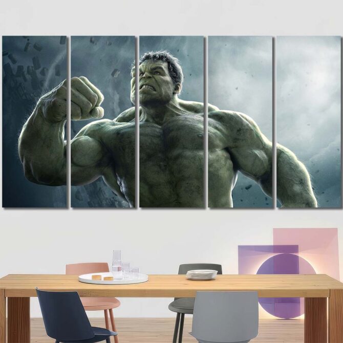 Roaring Hulk Printed Canvas Layout-Five Panels Regular