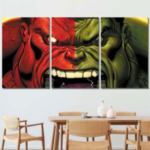 Hulk Comic Framed Canvas Layout-Three Panels Regular