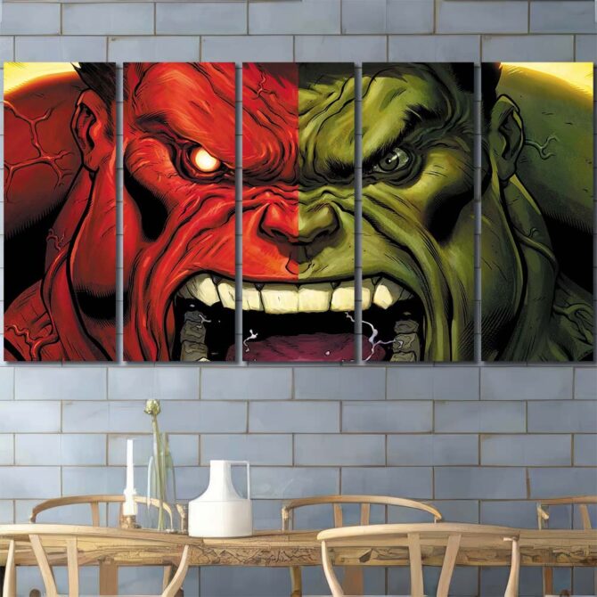 Hulk Comic Framed Canvas Layout-Five Panels Regular