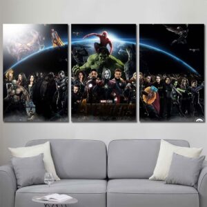 Avengers Characters Art Layout-Three Panels Regular