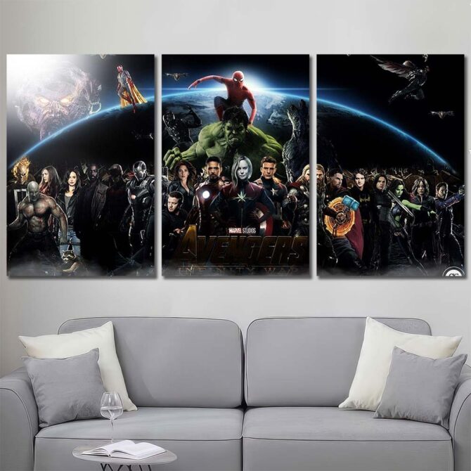 Avengers Characters Art Layout-Three Panels Regular