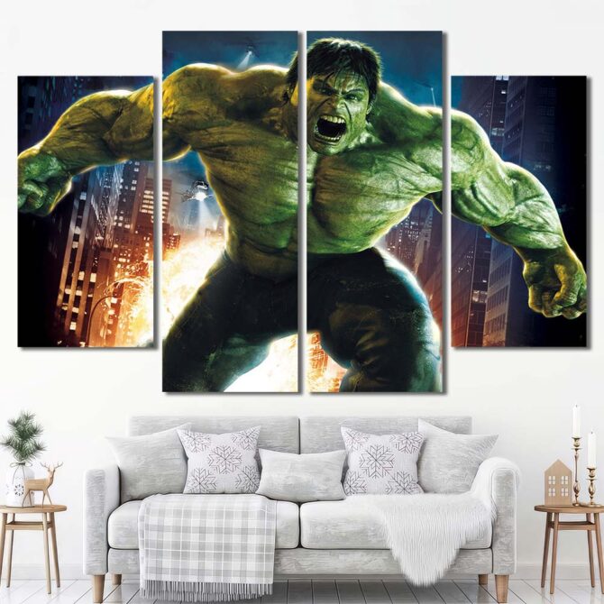 Hulk Movie Canvas Art Layout-Four Panels Diamond