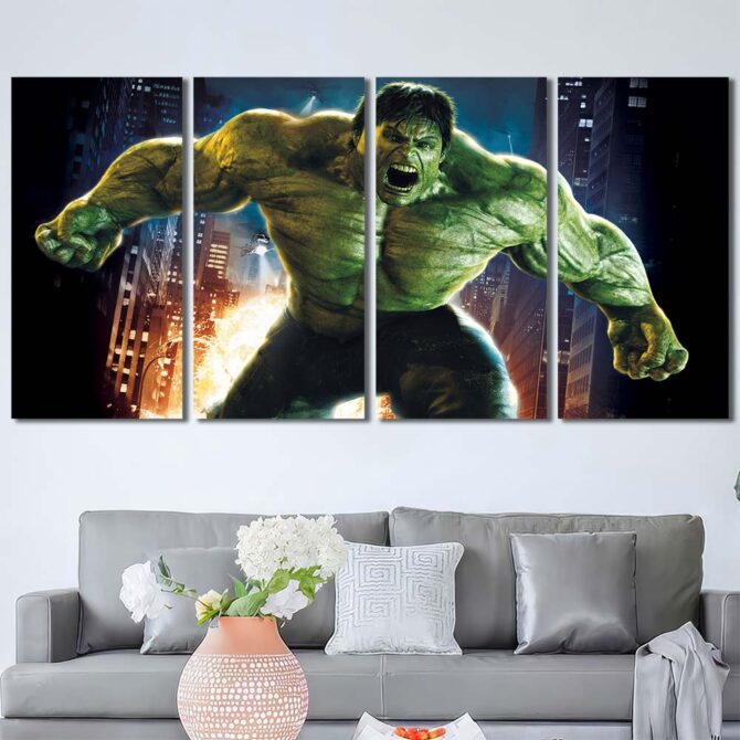 Hulk Movie Canvas Art Layout-Four Panels Regular