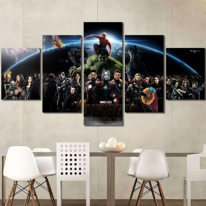 Avengers Characters Art Layout-Five Panels Diamond