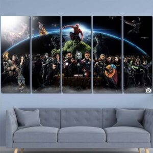 Avengers Characters Art Layout-Five Panels Regular