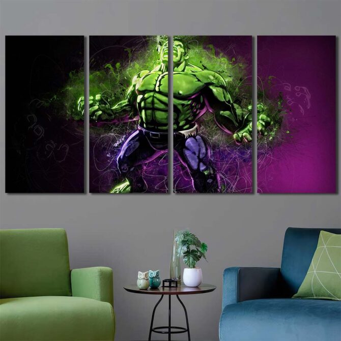 Hulk Comic Art Art Prints Layout-Four Panels Regular