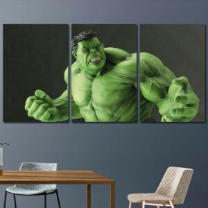 Strong Hulk Canvas Art Layout-Three Panels Regular