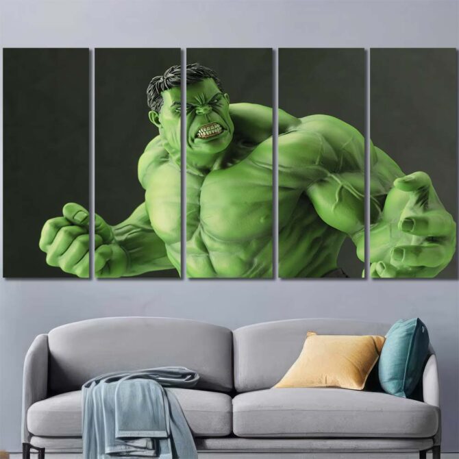 Strong Hulk Canvas Art Layout-Five Panels Regular