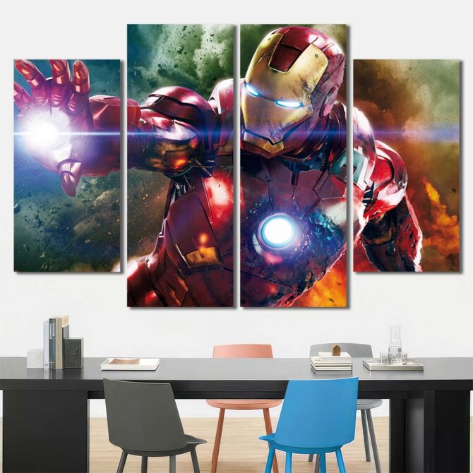 Ironman Movie Canvas Prints Layout-Four Panels Diamond
