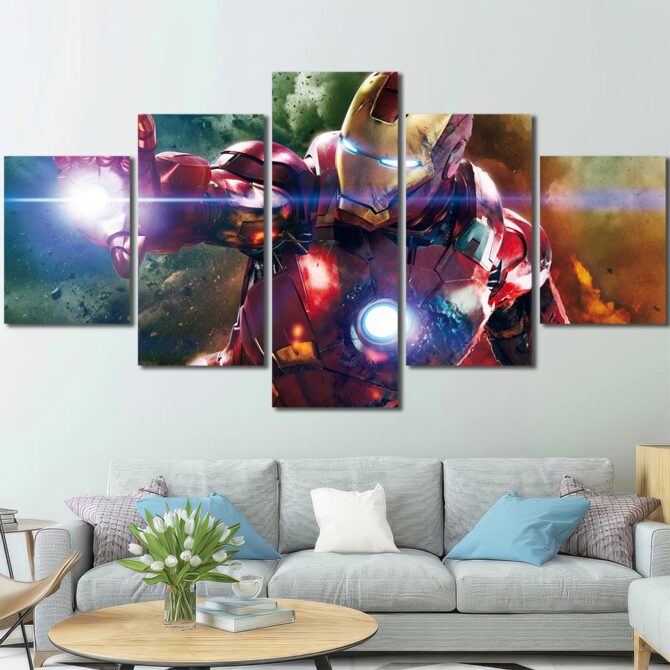 Ironman Movie Canvas Prints Layout-Five Panels Diamond