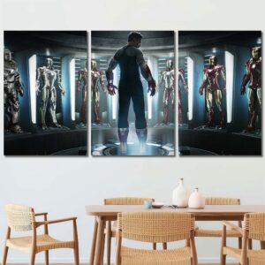 Movie Ironman Canvas Painting Layout-Three Panels Regular