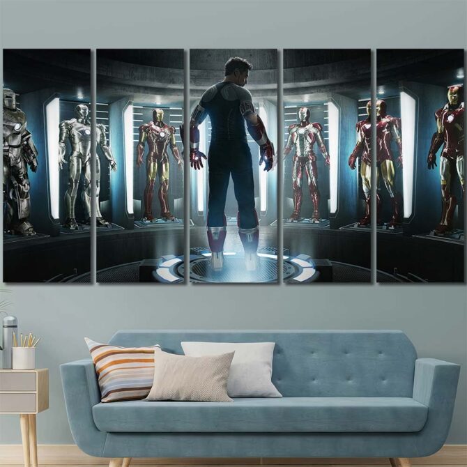 Movie Ironman Canvas Painting Layout-Five Panels Regular