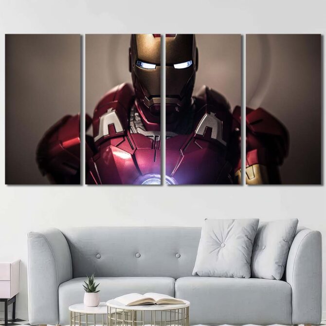 Superhero Ironman Wall Decor Layout-Four Panels Regular