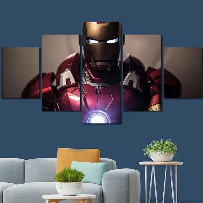 Superhero Ironman Wall Decor Layout-Five Panels Diamond