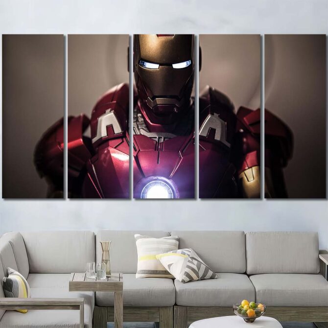 Superhero Ironman Wall Decor Layout-Five Panels Regular