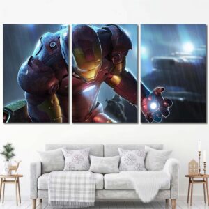 Ironman Painting Canvas Layout-Three Panels Regular