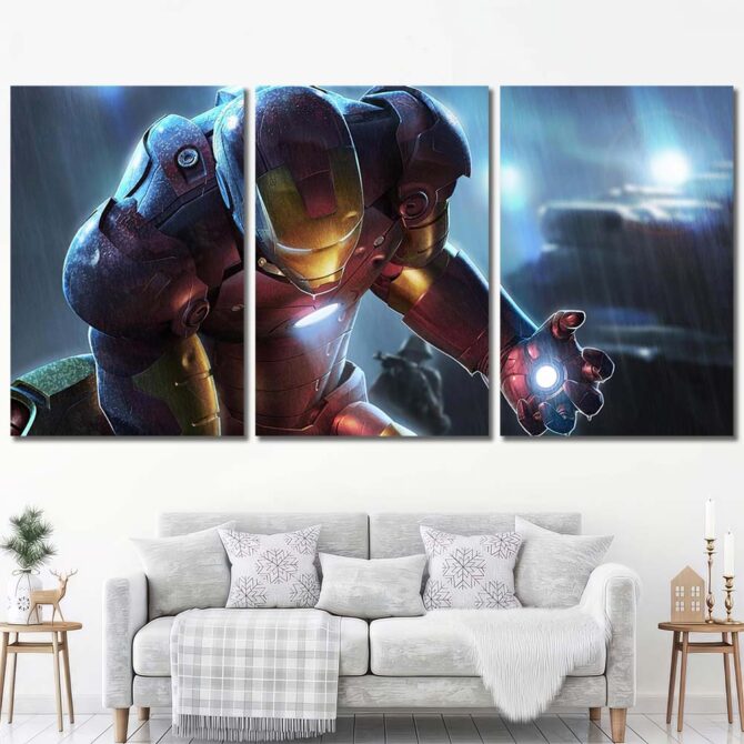 Ironman Painting Canvas Layout-Three Panels Regular