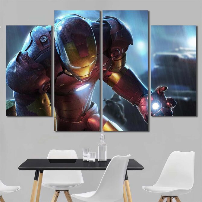 Ironman Painting Canvas Layout-Four Panels Diamond