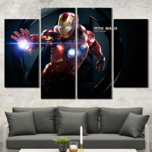 Ironman Movie Canvas Picture Layout-Four Panels Diamond