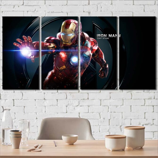 Ironman Movie Canvas Picture Layout-Four Panels Regular