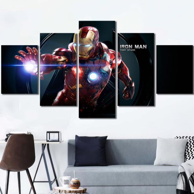 Ironman Movie Canvas Picture Layout-Five Panels Diamond