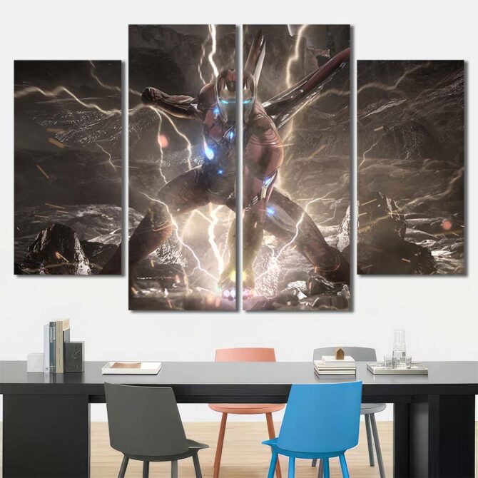 Superhero Ironman Art Layout-Four Panels Diamond