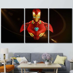Superhero Ironman Printed Canvas Layout-Three Panels Regular