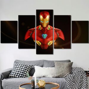 Superhero Ironman Printed Canvas Layout-Five Panels Diamond