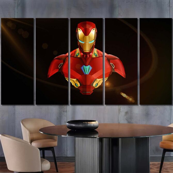 Superhero Ironman Printed Canvas Layout-Five Panels Regular