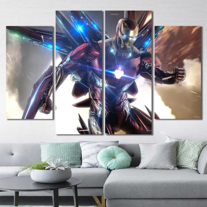 Ironman Framed Canvas Layout-Four Panels Diamond