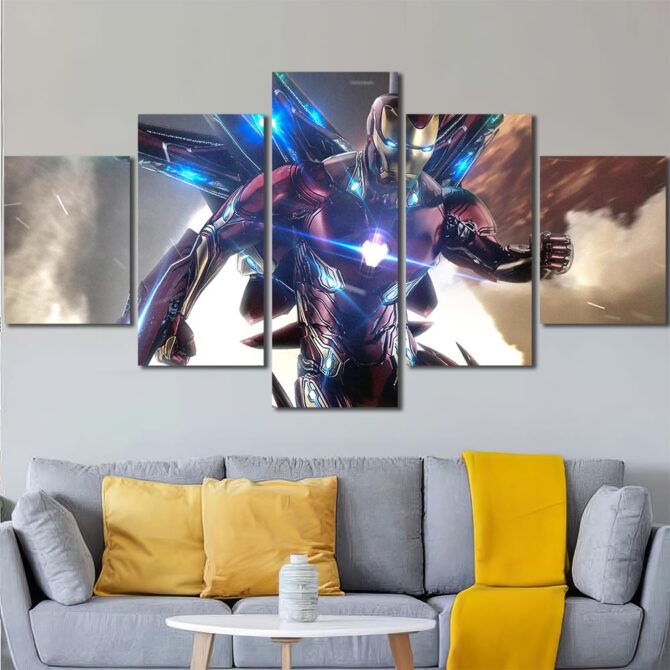 Ironman Framed Canvas Layout-Five Panels Diamond