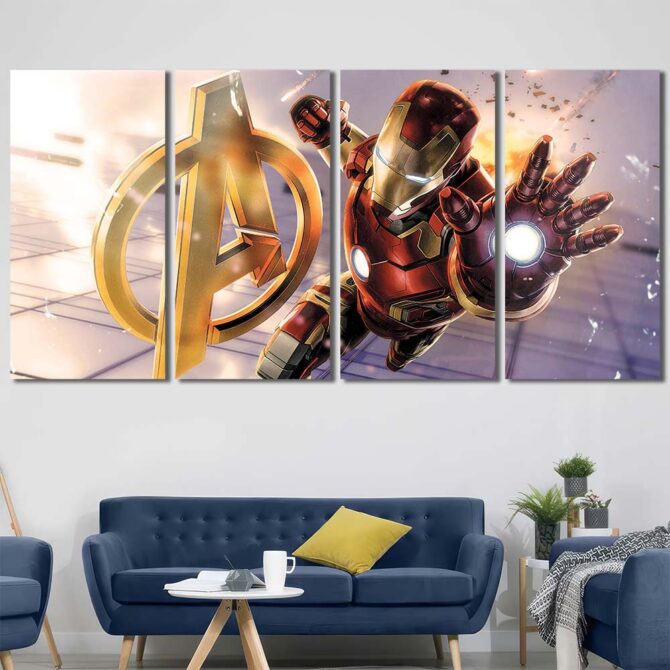 Ironman Movie Canvas Art Layout-Four Panels Regular