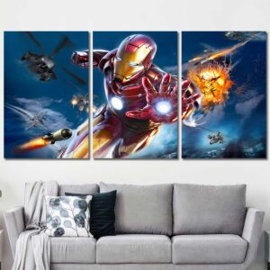Movie Ironman Canvas Wall Art Layout-Three Panels Regular