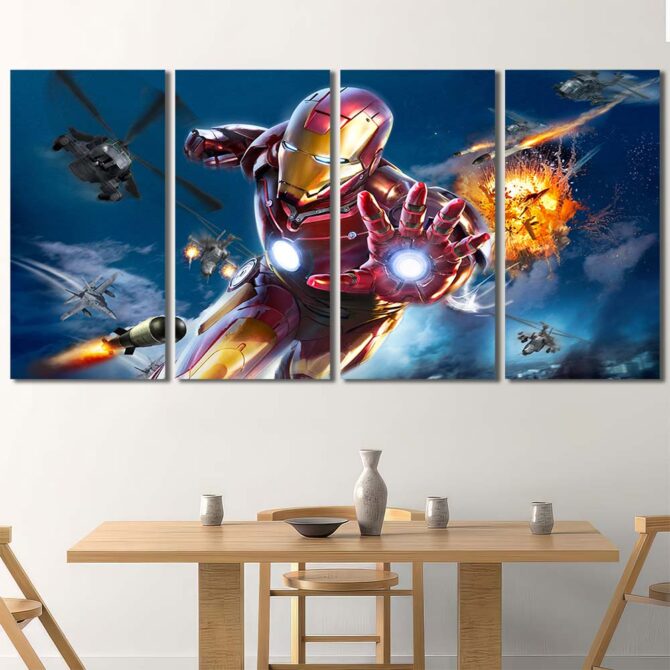 Movie Ironman Canvas Wall Art Layout-Four Panels Regular