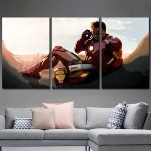 Superhero Ironman Large Wall Art Layout-Three Panels Regular