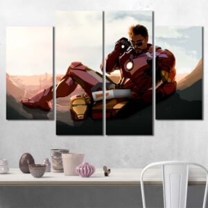Superhero Ironman Large Wall Art Layout-Four Panels Diamond