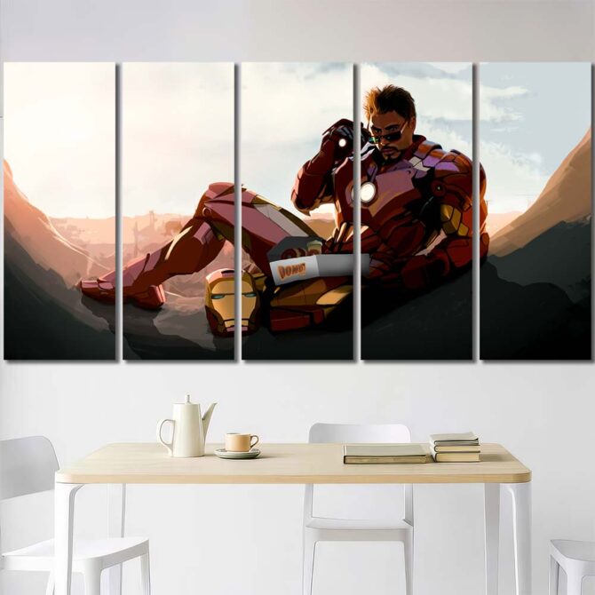 Superhero Ironman Large Wall Art Layout-Five Panels Regular