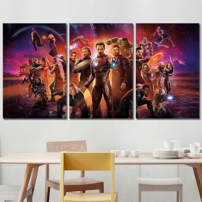 Avengers Art Painting Layout-Three Panels Regular