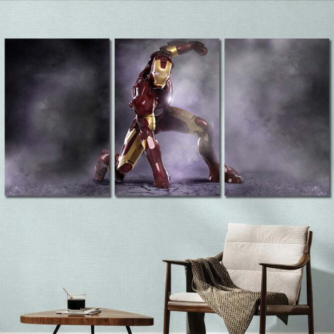 Ironman Bathroom Wall Decor Layout-Three Panels Regular
