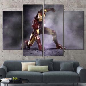 Ironman Bathroom Wall Decor Layout-Four Panels Diamond
