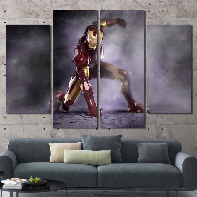 Ironman Bathroom Wall Decor Layout-Four Panels Diamond