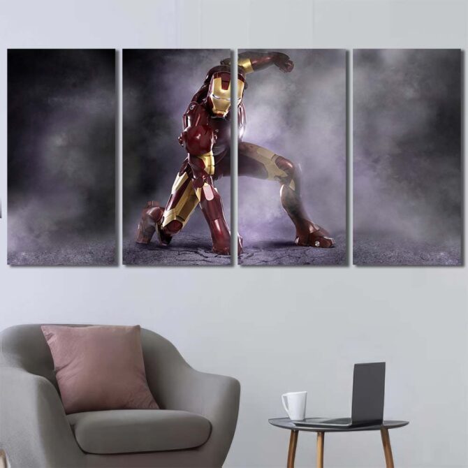 Ironman Bathroom Wall Decor Layout-Four Panels Regular