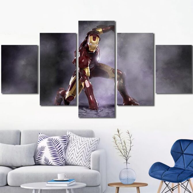 Ironman Bathroom Wall Decor Layout-Five Panels Diamond
