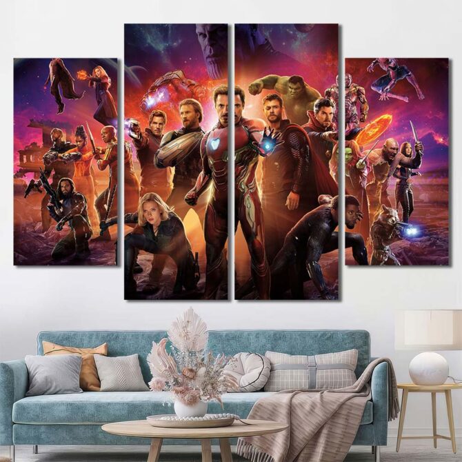 Avengers Art Painting Layout-Four Panels Diamond