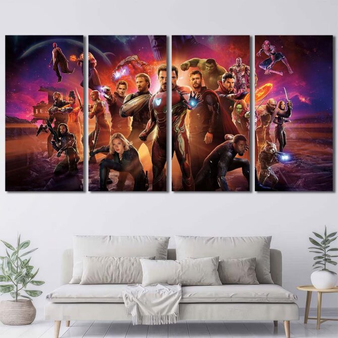 Avengers Art Painting Layout-Four Panels Regular