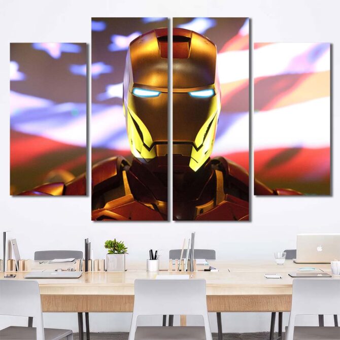 Movie Ironman Wallart Canvas Layout-Four Panels Diamond