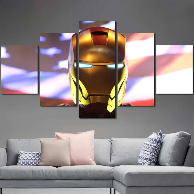 Movie Ironman Wallart Canvas Layout-Five Panels Diamond