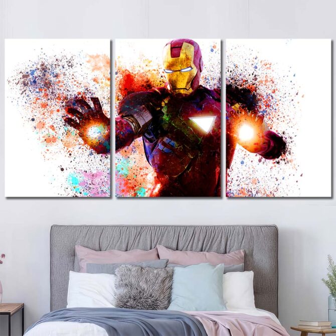 Superhero Ironman Big Wall Decor Layout-Three Panels Regular